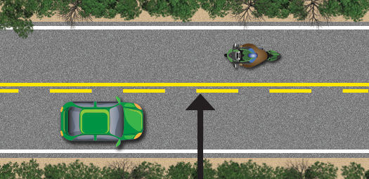A Single Broken Line Shows Traffic Flowing In Opposite Direction